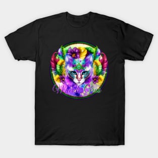 Mardi Gras 2023 Festive Cat Design T-Shirt